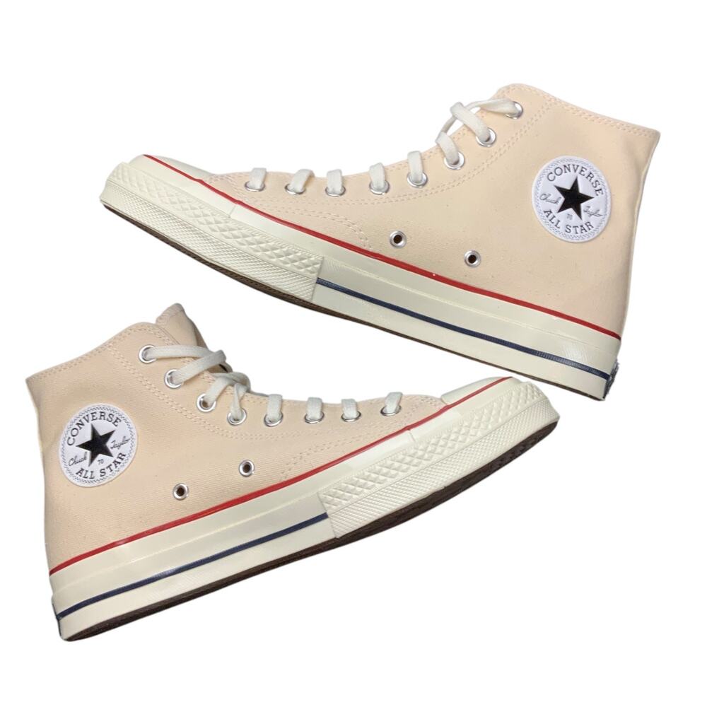Converse Chuck Taylor 70 Hi Parchment Gloss Rubber Toe Sneakers M8/W11